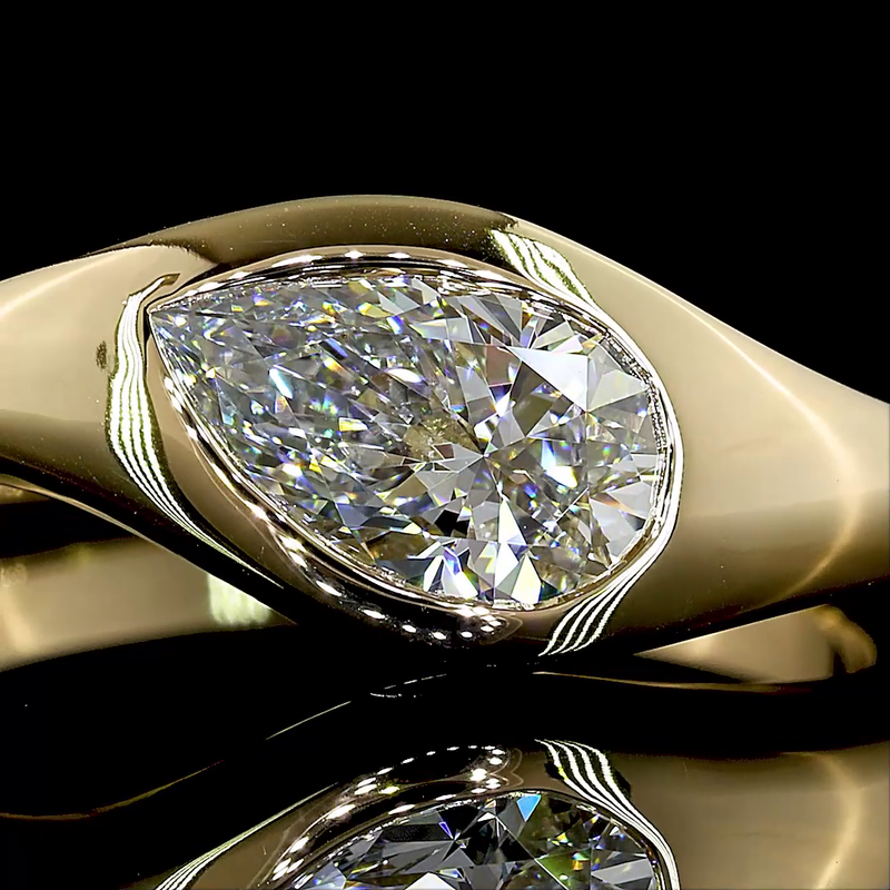 1ct Pear Special Flush Engagement Ring