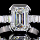 2ct Half Bezel Emerald Hidden Halo Engagement Ring