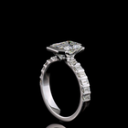 2ct Half Bezel Emerald Hidden Halo Engagement Ring