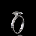 2ct Half Bezel Emerald Hidden Halo Engagement Ring