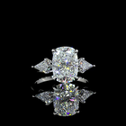 3ct Prong Cushion Three Stone Engagement Ring