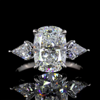 3ct Prong Cushion Three Stone Engagement Ring