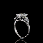 3ct Prong Cushion Three Stone Engagement Ring