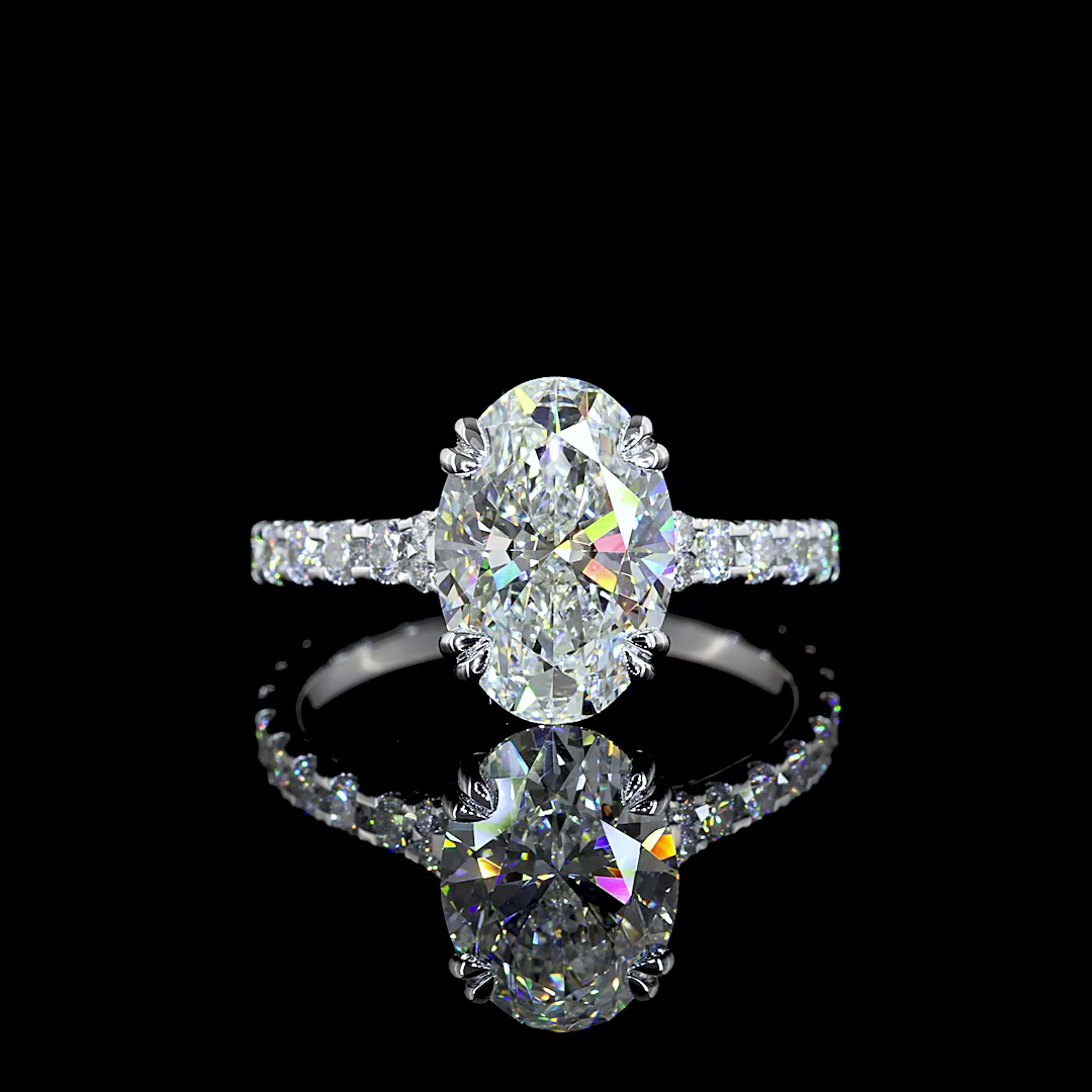 2-1/2ct Prong Round Hidden Halo Engagement Ring