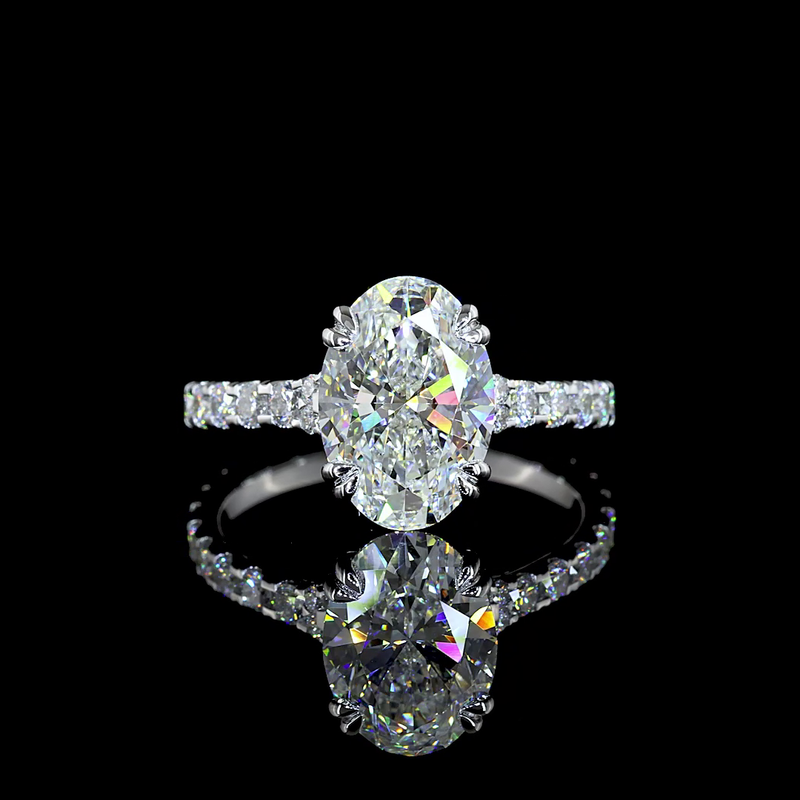 2-1/2ct Prong Round Hidden Halo Engagement Ring