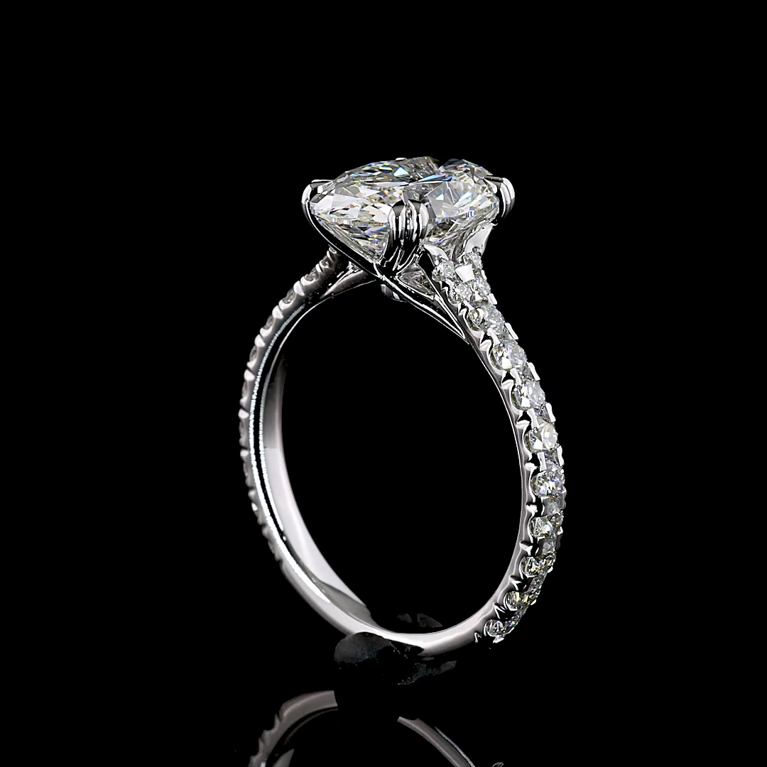 2-1/2ct Prong Round Hidden Halo Engagement Ring
