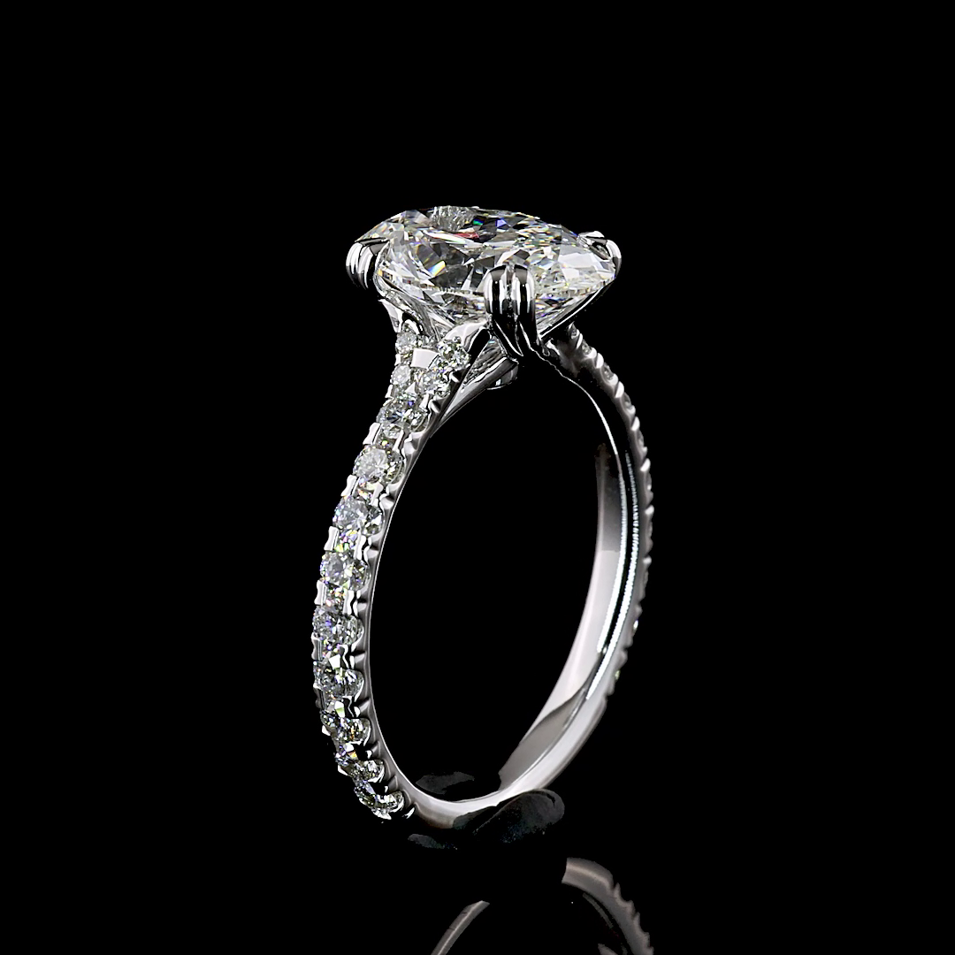 2-1/2ct Prong Round Hidden Halo Engagement Ring