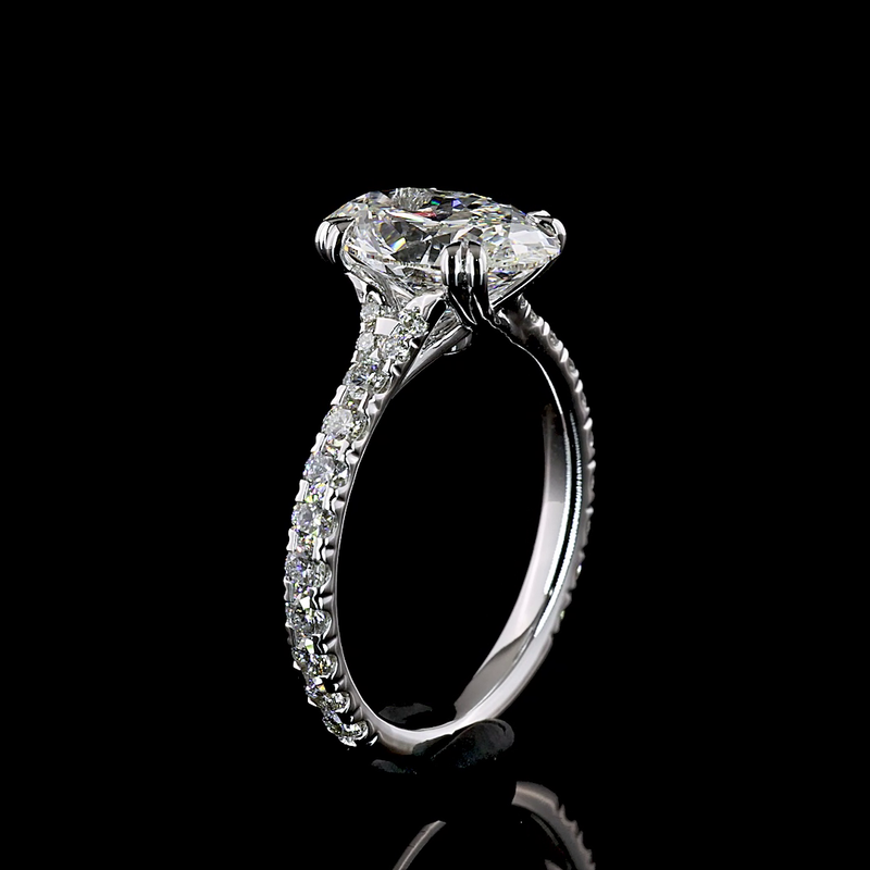 2-1/2ct Prong Round Hidden Halo Engagement Ring