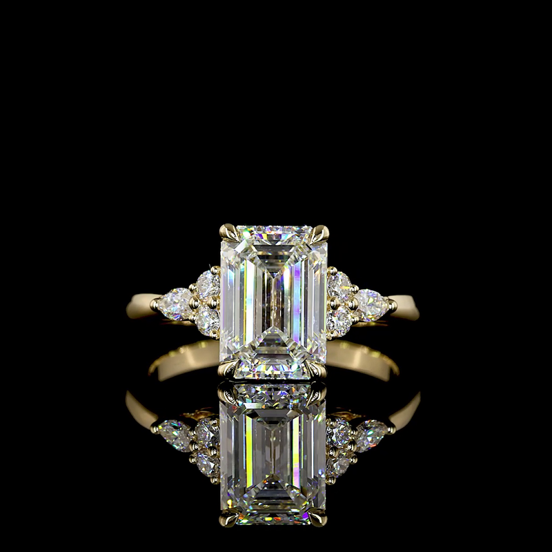 2-1/2ct Prong Emerald Special Engagement Ring