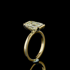 3-1/2ct Half Bezel Emerald Solitaire Engagement Ring