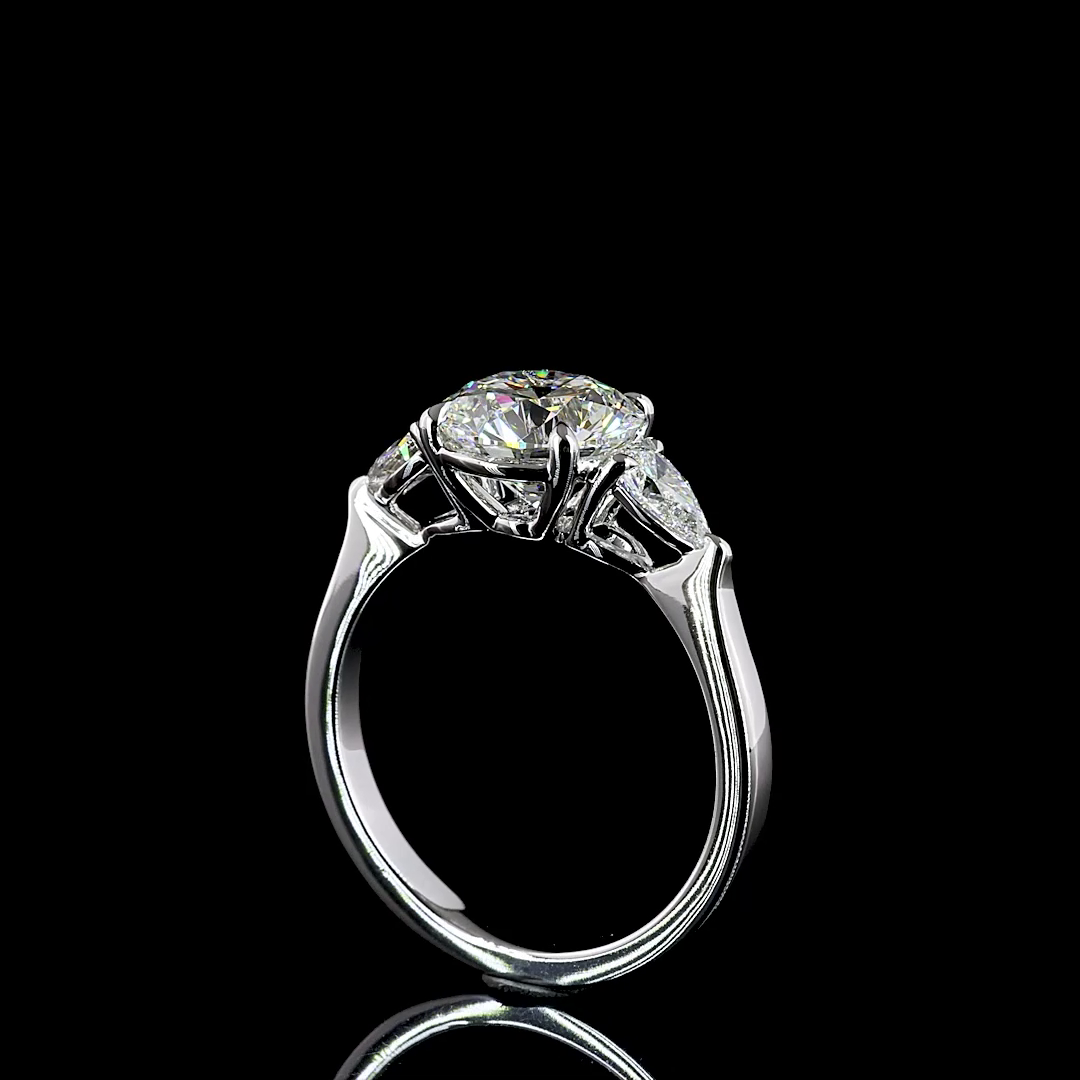 2ct Prong Round Three Stone Engagement Ring