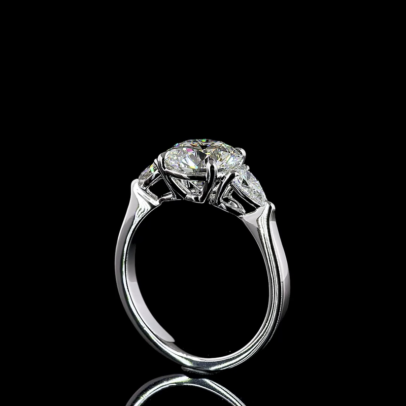 2ct Prong Round Three Stone Engagement Ring