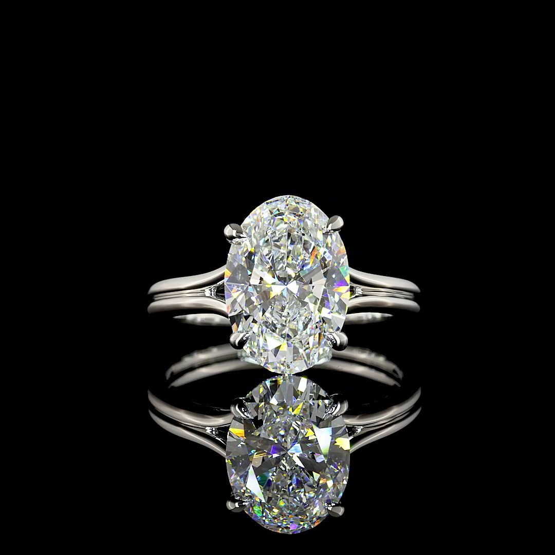 3-1/2ct Prong Oval Solitaire Engagement Ring.