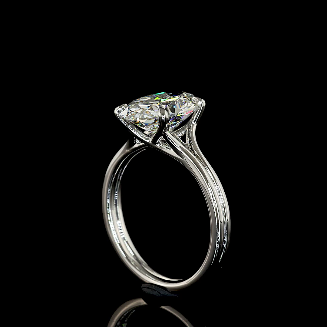 3-1/2ct Prong Oval Solitaire Engagement Ring.
