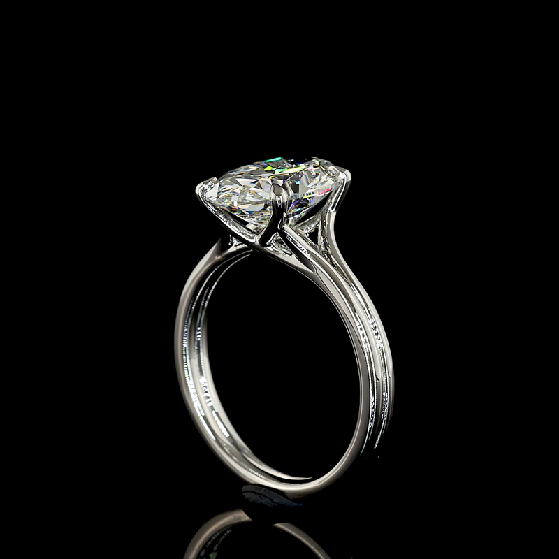 3-1/2ct Prong Oval Solitaire Engagement Ring