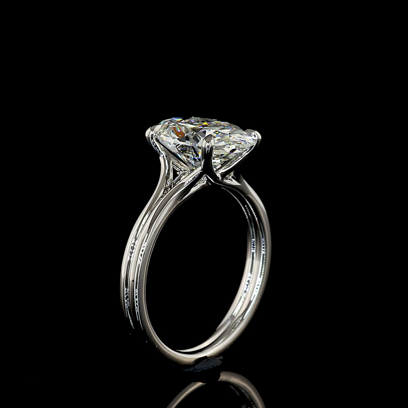 3-1/2ct Prong Oval Solitaire Engagement Ring