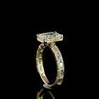 2-1/2ct Prong Emerald Solitaire Diamond Shank Engagement Ring.