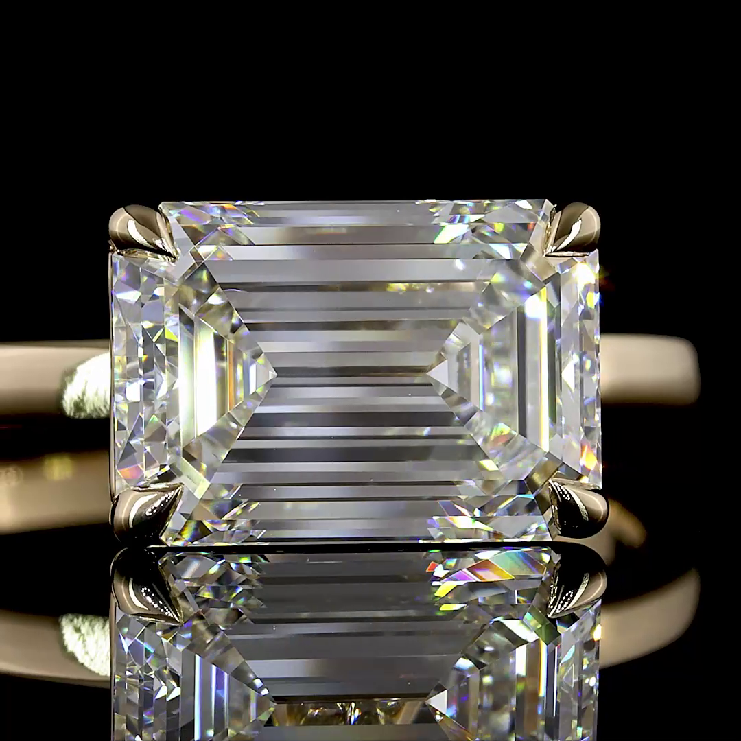 3ct Prong Emerald Solitaire Engagement Ring.