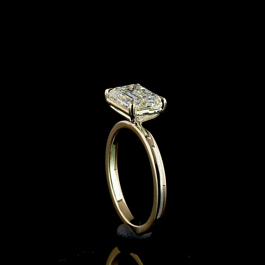 3ct Prong Emerald Solitaire Engagement Ring.