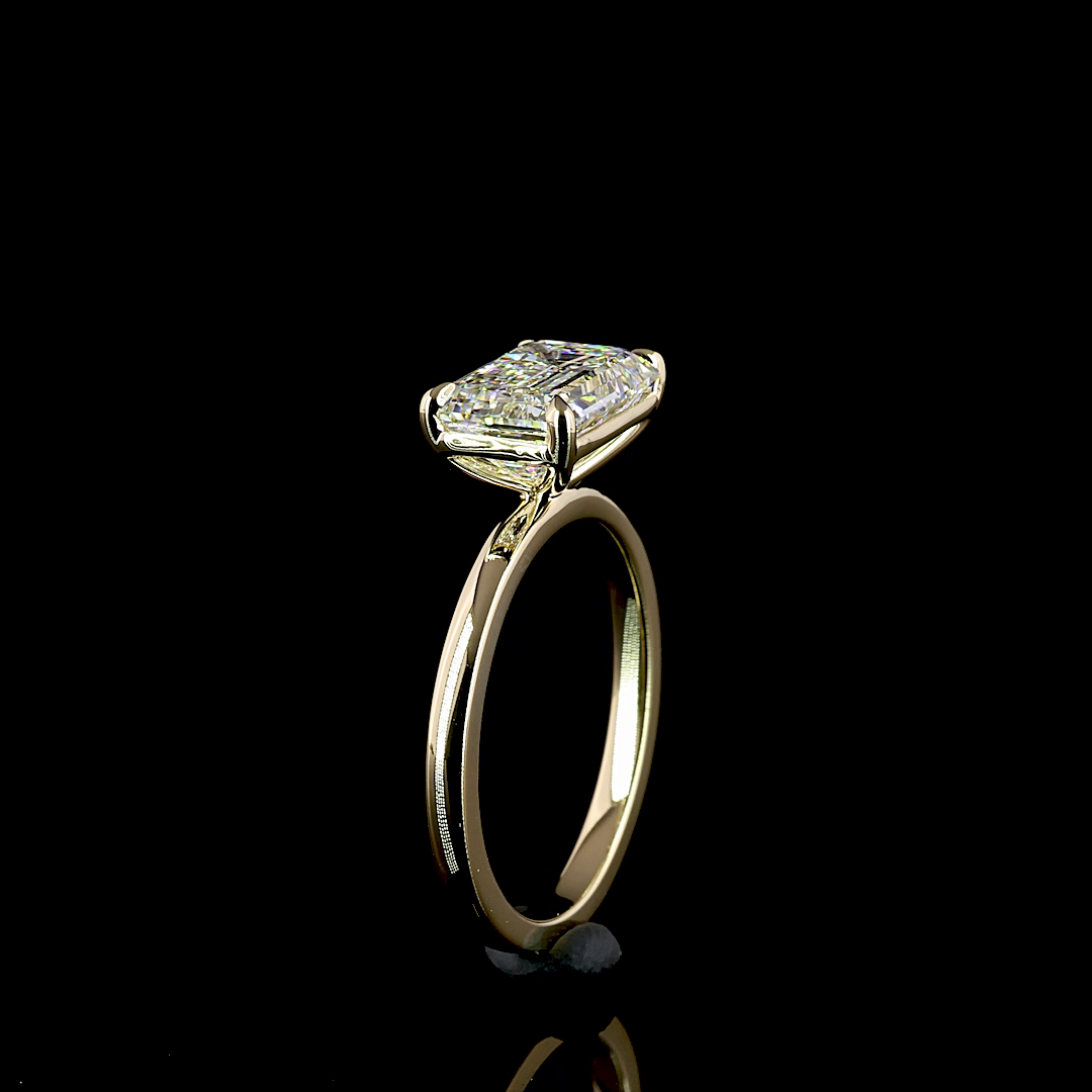 3ct Prong Emerald Solitaire Engagement Ring.