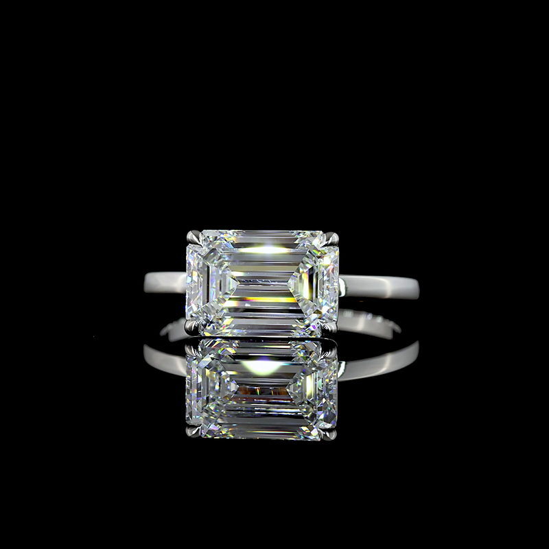 3ct Prong Emerald Solitaire Engagement Ring