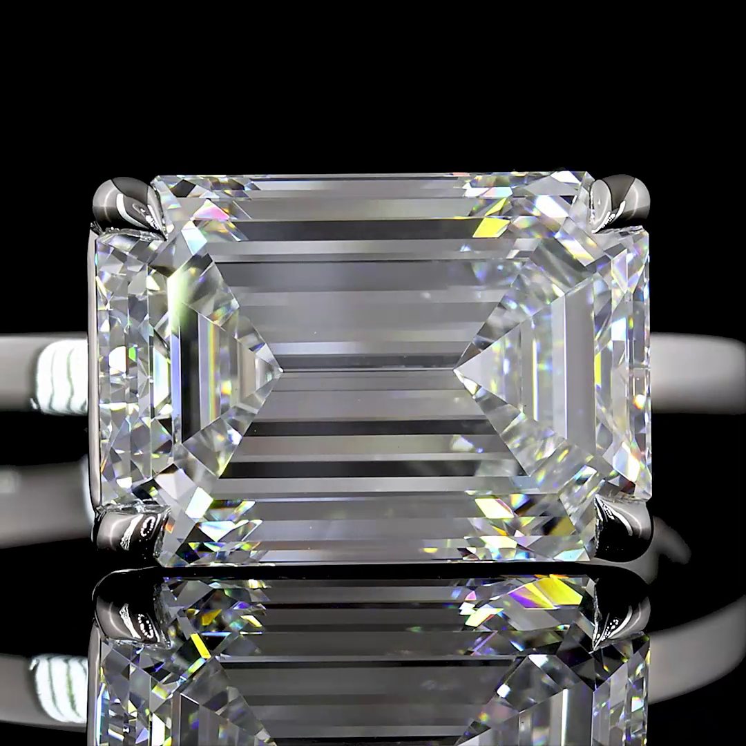 3ct Prong Emerald Solitaire Engagement Ring.