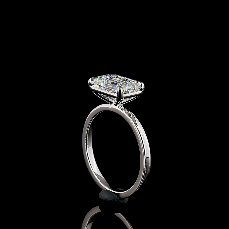 3ct Prong Emerald Solitaire Engagement Ring