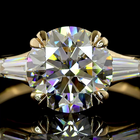 2-1/2ct Prong Round Three Stone Engagement Ring.