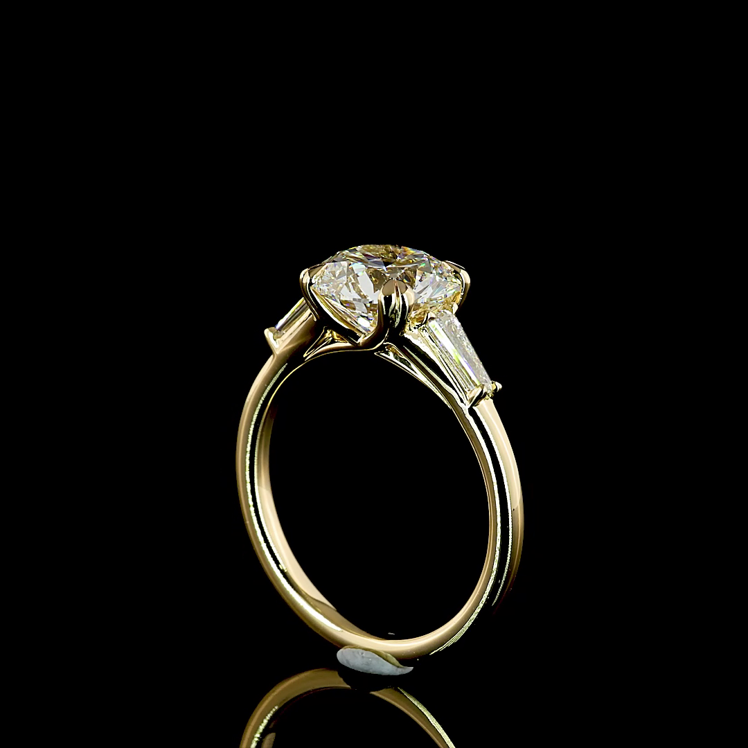 2-1/2ct Prong Round Three Stone Engagement Ring.