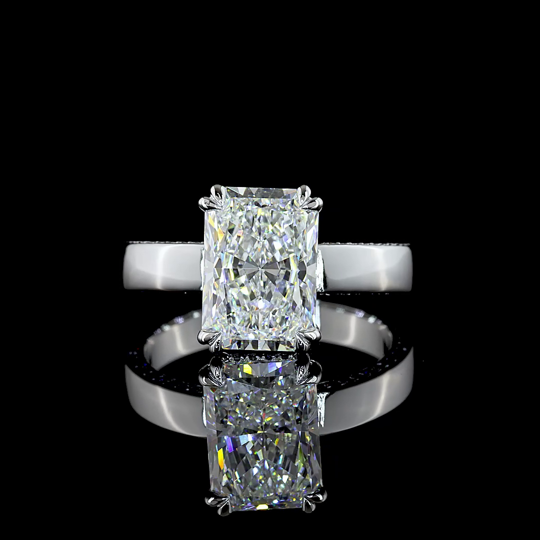 3-1/2ct Prong Radiant Split Shank Engagement Ring.