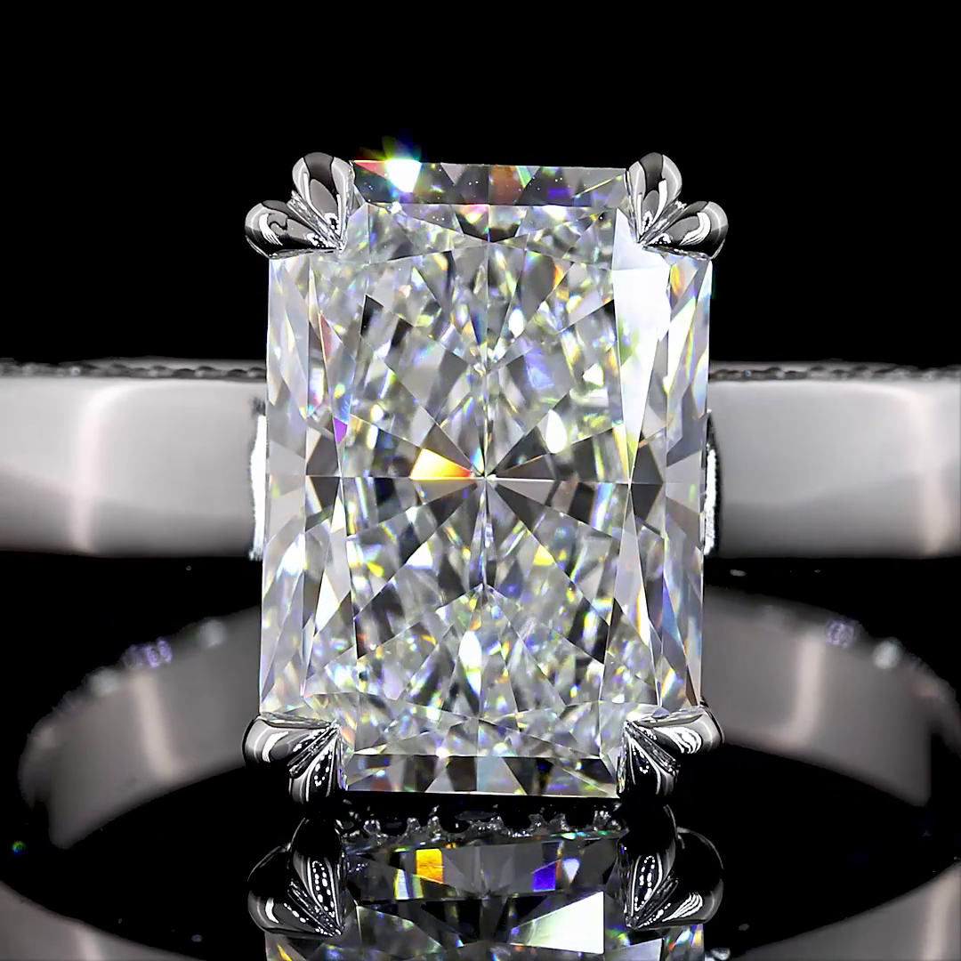 3-1/2ct Prong Radiant Split Shank Engagement Ring.