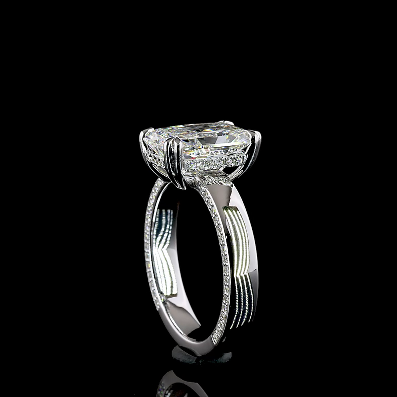 3-1/2ct Prong Radiant Split Shank Engagement Ring