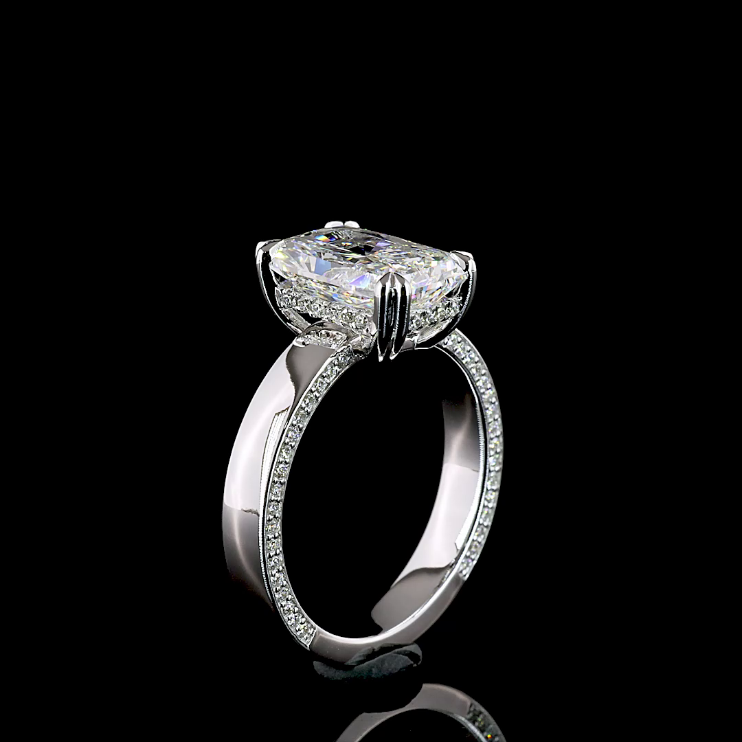 3-1/2ct Prong Radiant Split Shank Engagement Ring.