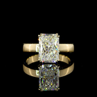 3-1/2ct Prong Radiant Hidden Halo Engagement Ring.