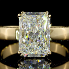 3-1/2ct Prong Radiant Hidden Halo Engagement Ring.