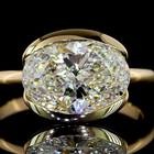 2-1/2ct Half Bezel Oval Solitaire Engagement Ring.