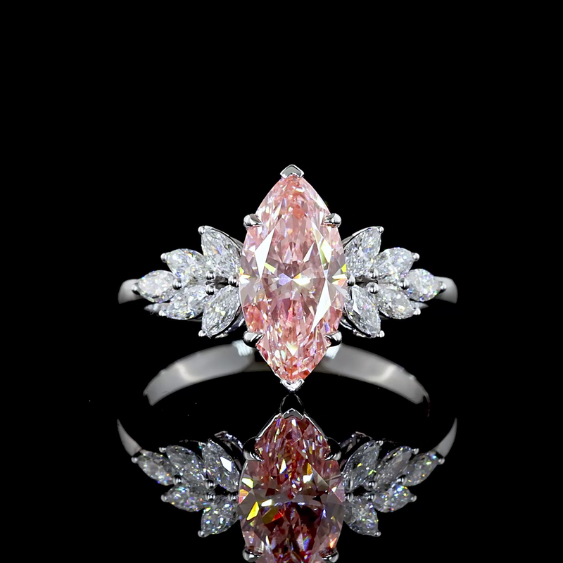 1-1/2ct Fancy Pink Marquise Special Engagement Ring