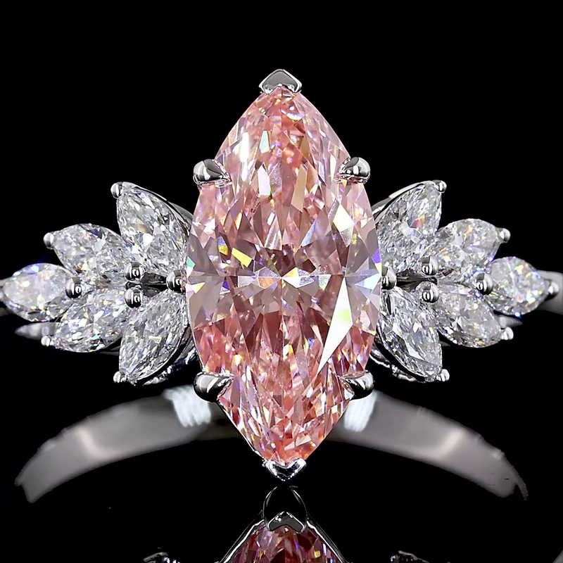 1-1/2ct Fancy Pink Marquise Special Engagement Ring