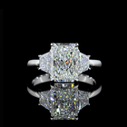 2ct Prong Radiant Three Stone Engagement Ring