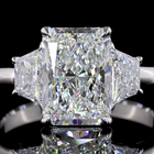 2ct Prong Radiant Three Stone Engagement Ring.