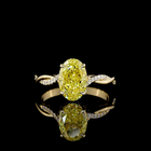 2-1/4ct Fancy Yellow  Oval  Diamond Shank Engagement Ring.