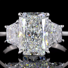 3ct Prong Radiant Three Stone Engagement Ring.