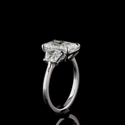 3ct Prong Radiant Three Stone Engagement Ring.