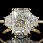 3ct Prong Radiant Three Stone Engagement Ring.