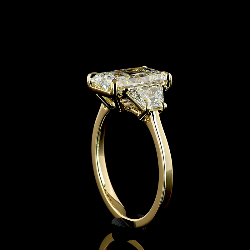 3ct Prong Radiant Three Stone Engagement Ring