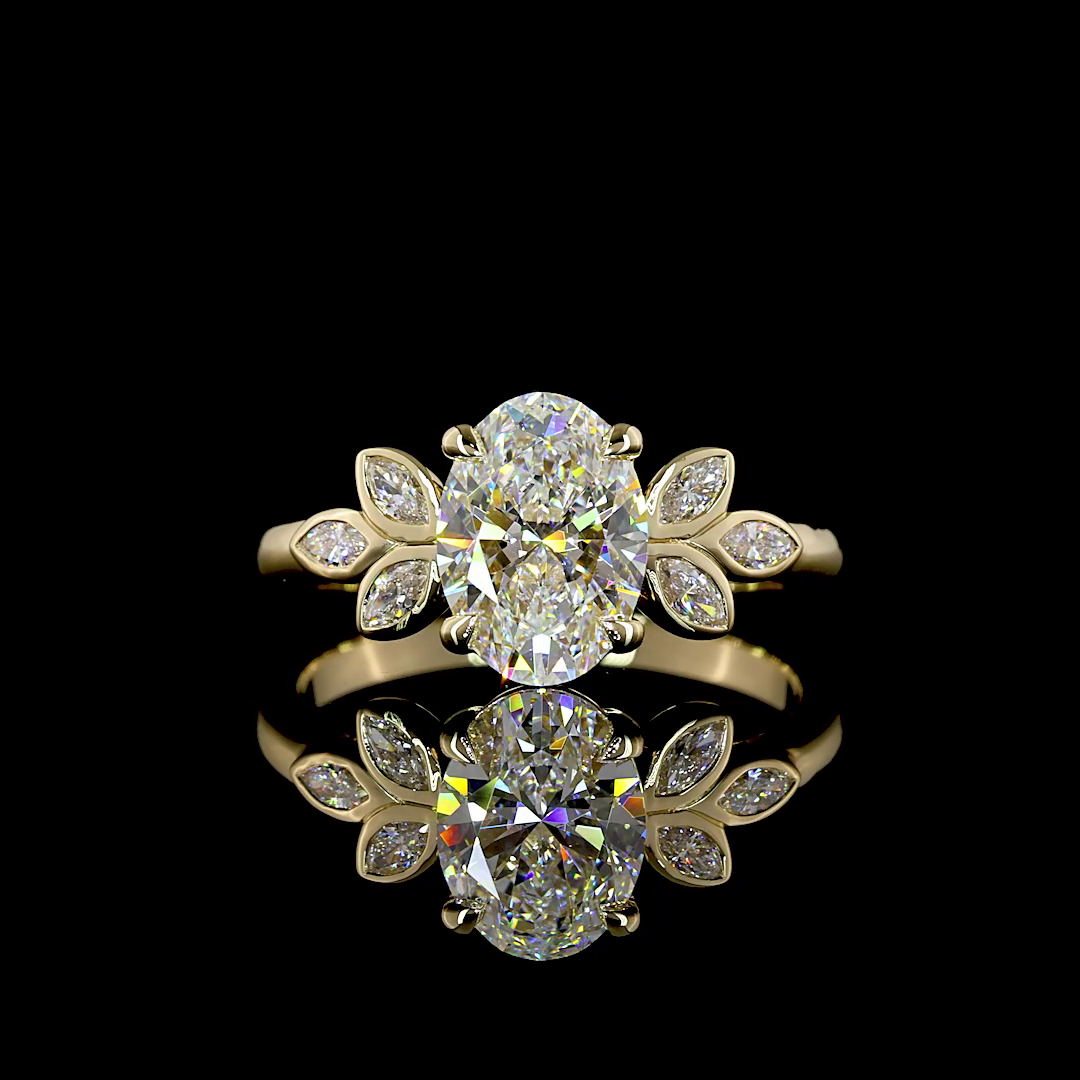 1-1/2ct Bezel - Prong Oval Special Engagement Ring.