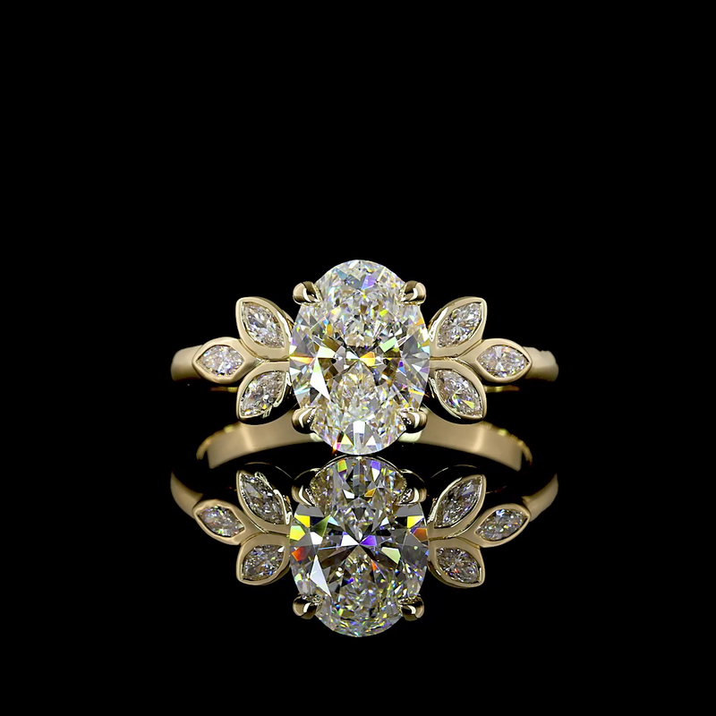 1-1/2ct Bezel - Prong Oval Special Engagement Ring