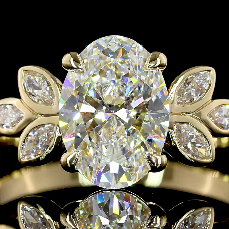 1-1/2ct Bezel - Prong Oval Special Engagement Ring