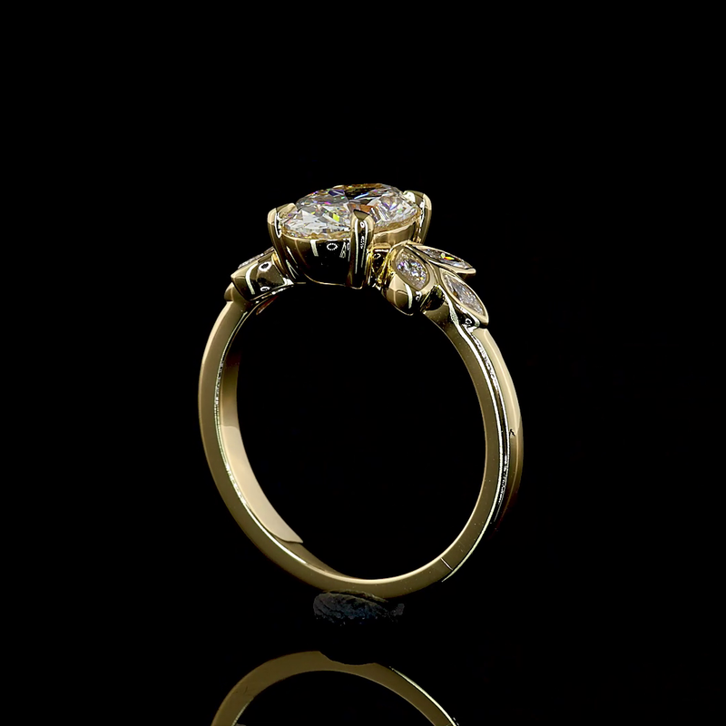 1-1/2ct Bezel - Prong Oval Special Engagement Ring