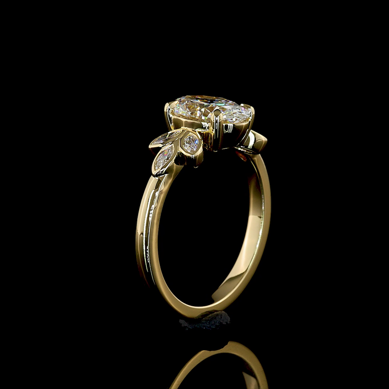 1-1/2ct Bezel - Prong Oval Special Engagement Ring